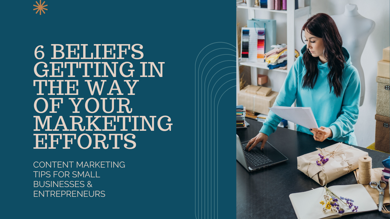 Woman working at counter with laptop and holding papers